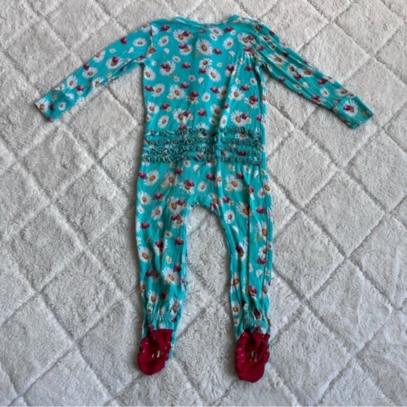 Posh Peanut | “Ladybug” Ruffled Zippered Footie | Size 12-18 months - Picture 3 of 9